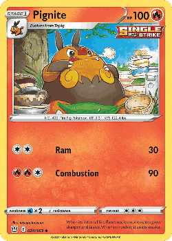 Pignite Pokémon TCG card art