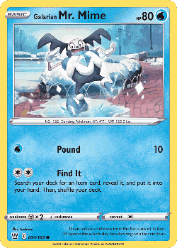 Galarian Mr. Mime 34, Battle Styles
