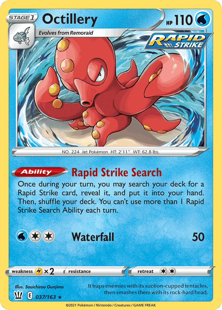 Octillery #37 from Battle Styles - Rare Holo - Illustrated by Souichirou Gunjima