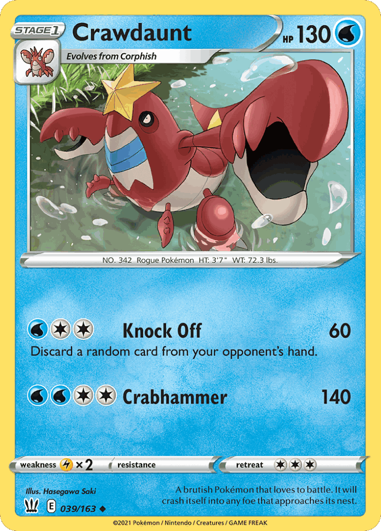 Crawdaunt #39 from Battle Styles - Uncommon - Illustrated by Hasegawa Saki