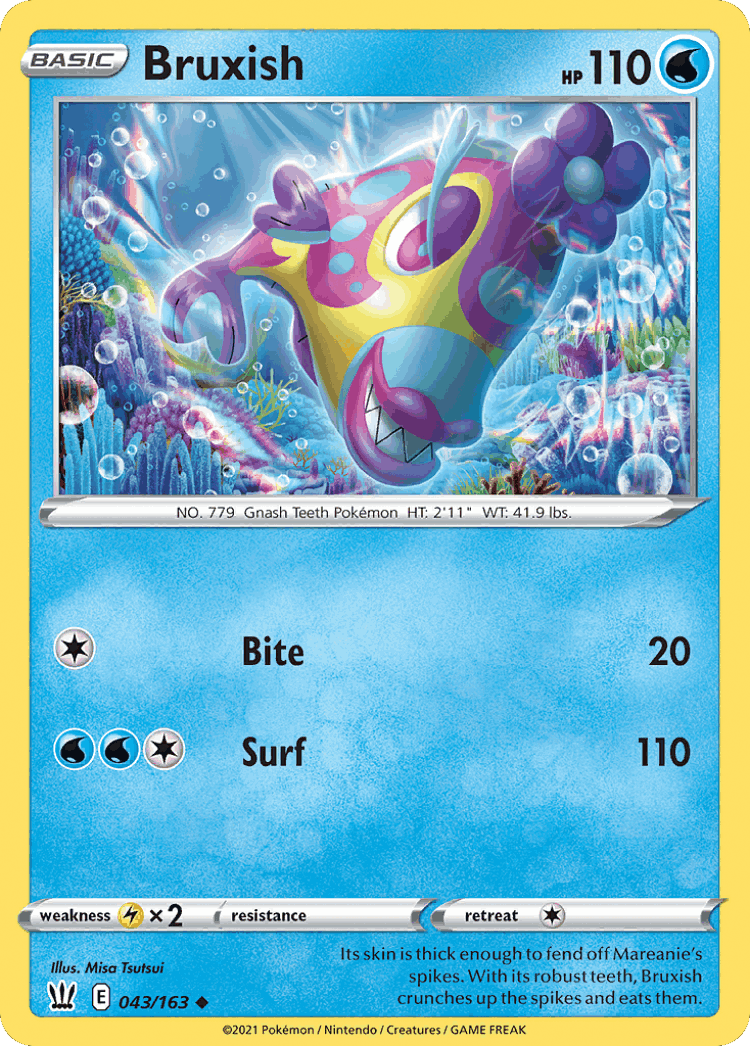 Bruxish #43 from Battle Styles - Uncommon - Illustrated by Misa Tsutsui