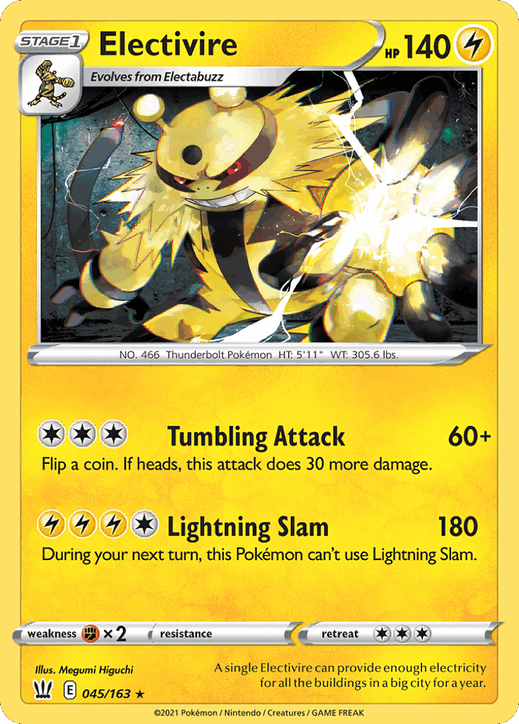 Electivire #45 from Battle Styles - Rare - Illustrated by Megumi Higuchi