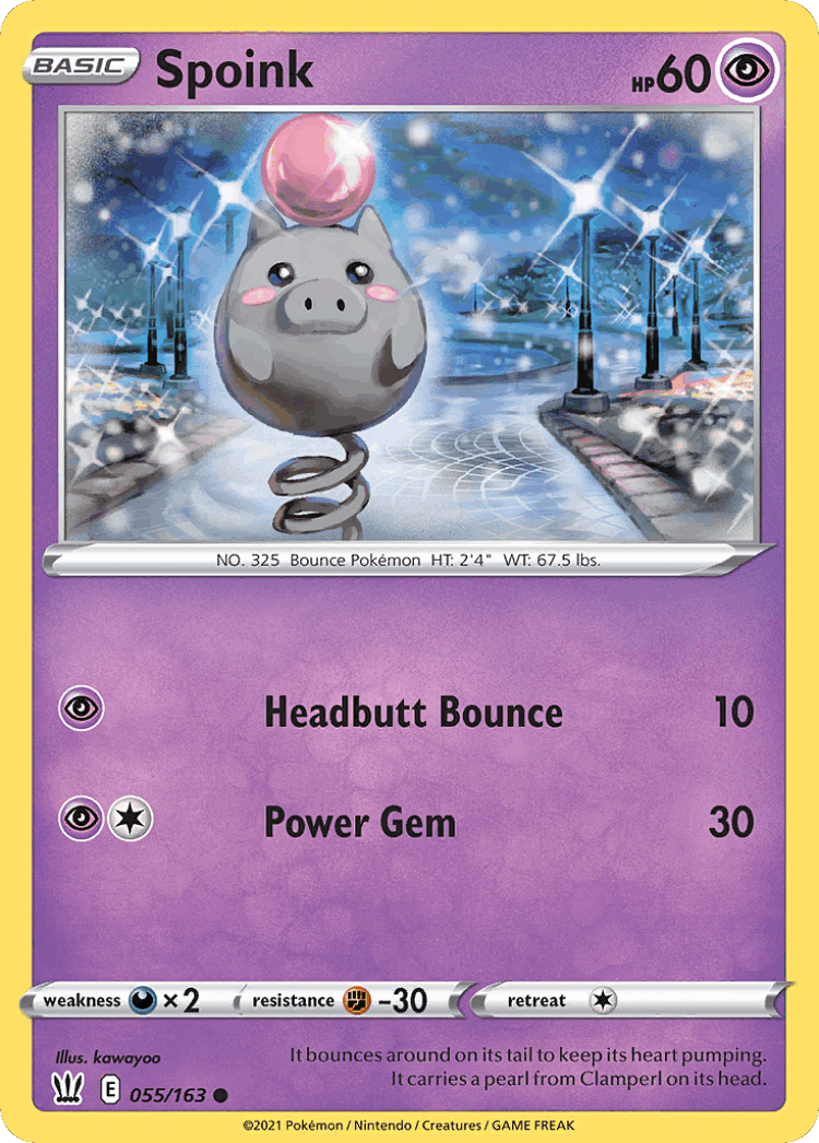 Spoink #55 from Battle Styles - Common - Illustrated by kawayoo