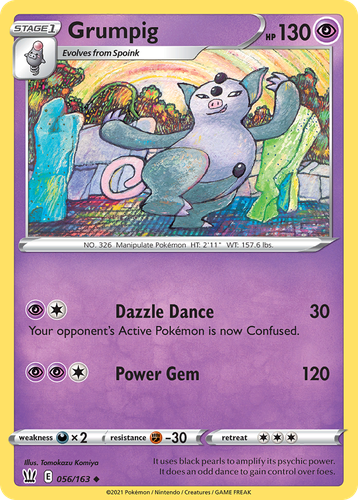 Grumpig #56 from Battle Styles - Uncommon - Illustrated by Tomokazu Komiya
