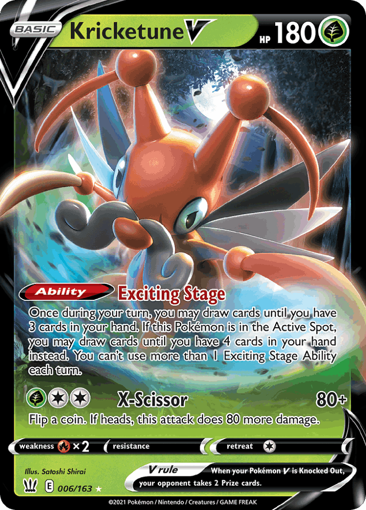Kricketune V #6 from Battle Styles - Rare Holo V - Illustrated by Satoshi Shirai