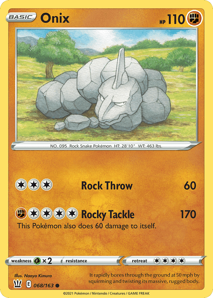 Onix #68 from Battle Styles - Common - Illustrated by Naoyo Kimura