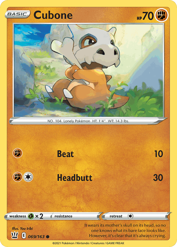 Cubone #69 from Battle Styles - Common - Illustrated by You Iribi