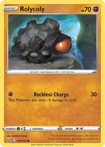 Rolycoly #78 from Battle Styles - Common - Illustrated by SATOSHI NAKAI