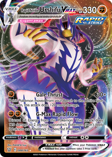 Rapid Strike Urshifu VMAX #88 from Battle Styles - Rare Holo VMAX - Illustrated by PLANETA Tsuji