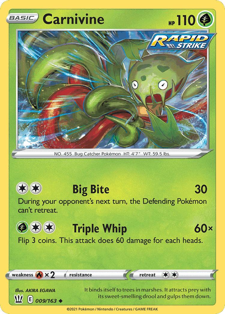 Carnivine #9 from Battle Styles - Uncommon - Illustrated by AKIRA EGAWA
