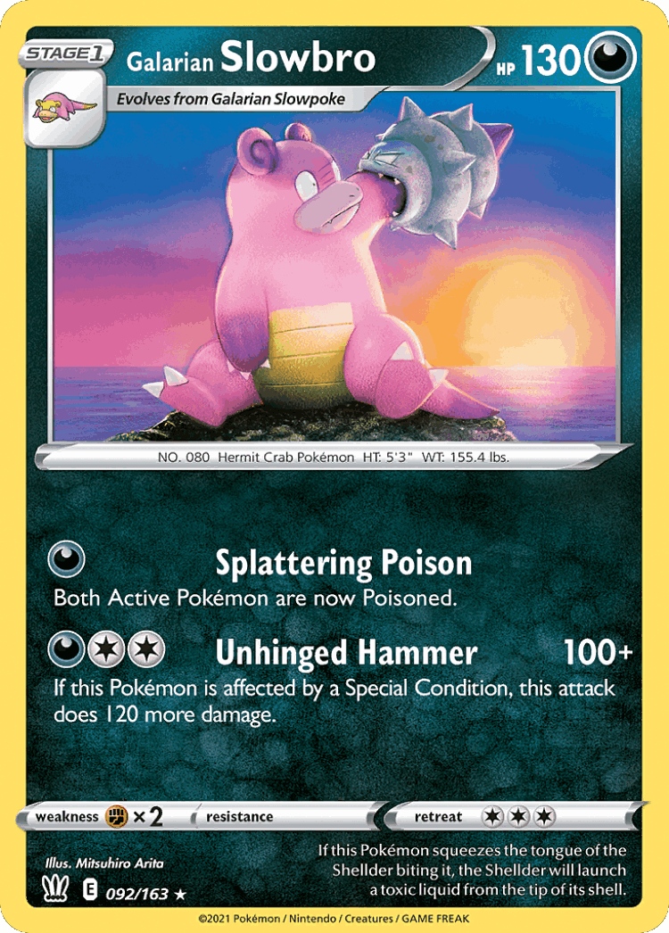Galarian Slowbro #92 from Battle Styles - Rare - Illustrated by Mitsuhiro Arita