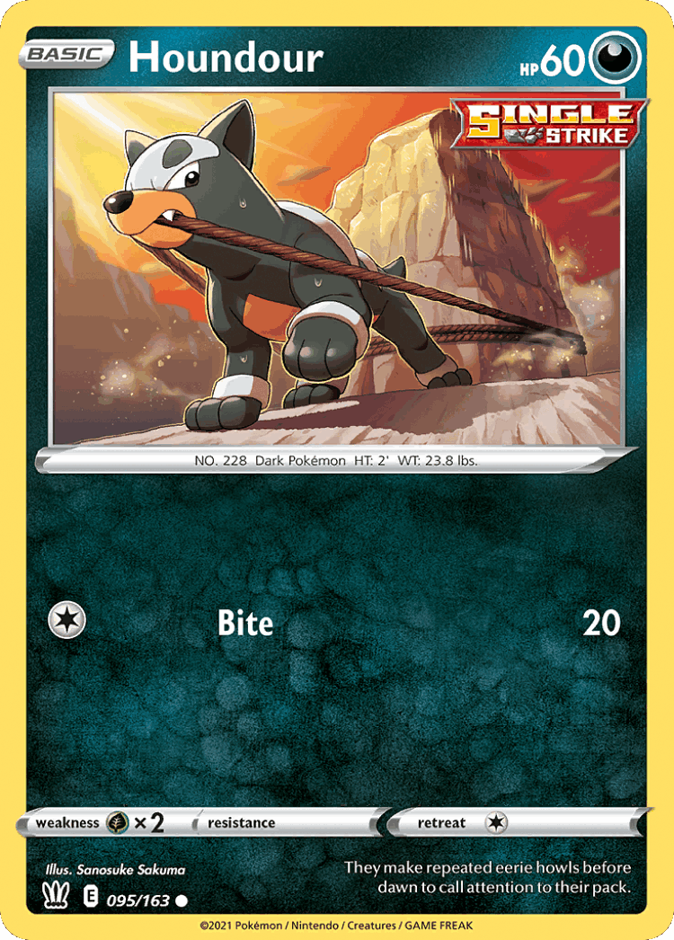 Houndour #95 from Battle Styles - Common - Illustrated by Sanosuke Sakuma