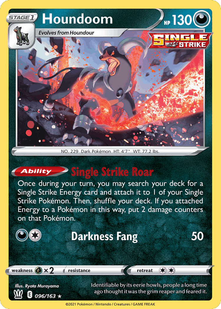 Houndoom #96 from Battle Styles - Rare Holo - Illustrated by Ryota Murayama