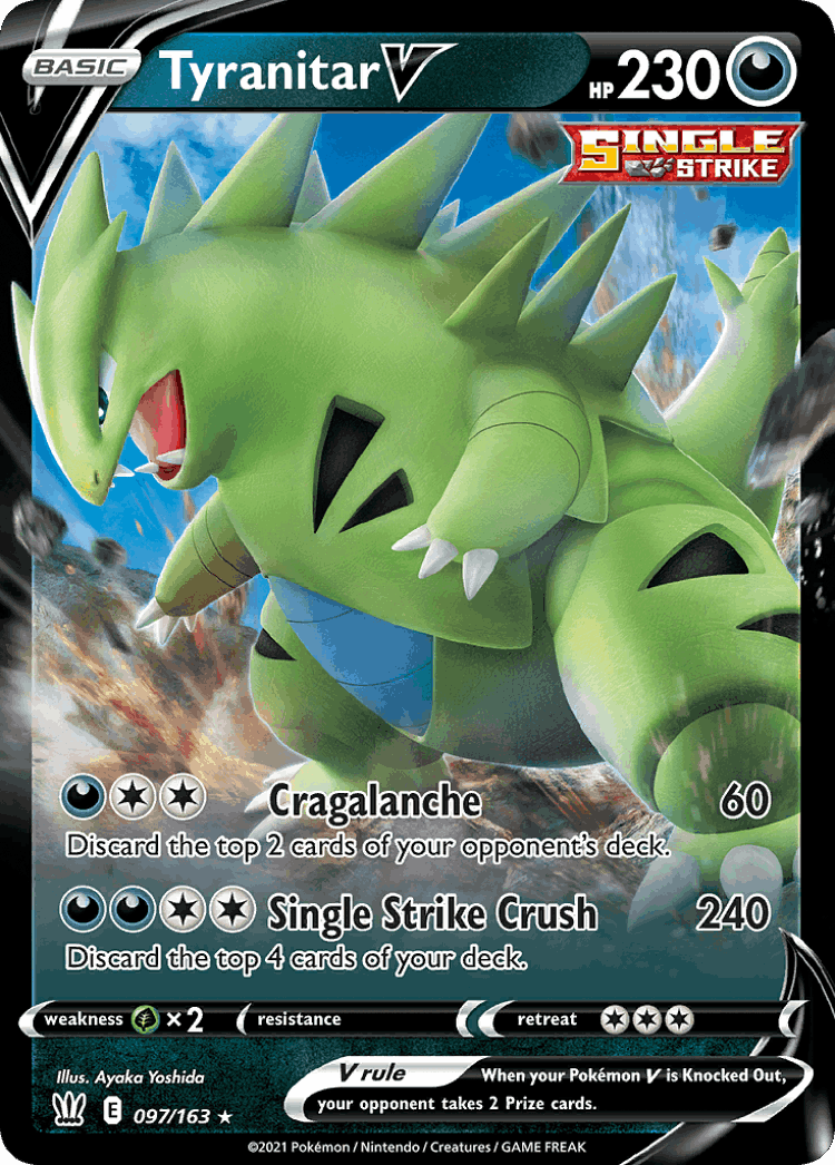 Tyranitar V #97 from Battle Styles - Rare Holo V - Illustrated by Ayaka Yoshida
