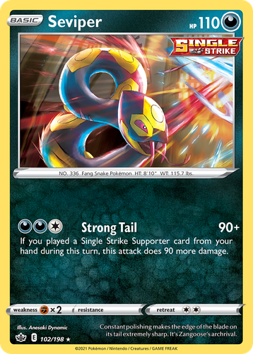 Seviper #102 from Chilling Reign - Rare - Illustrated by Anesaki Dynamic
