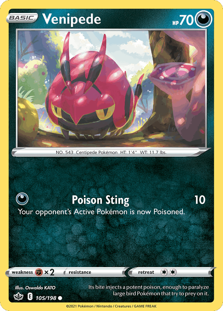 Venipede #105 from Chilling Reign - Common - Illustrated by Oswaldo KATO