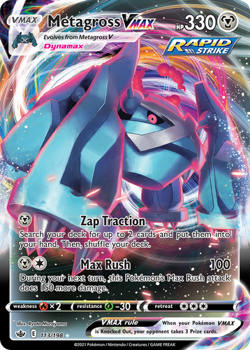 Metagross VMAX #113 from Chilling Reign - Rare Holo VMAX - Illustrated by Ryota Murayama