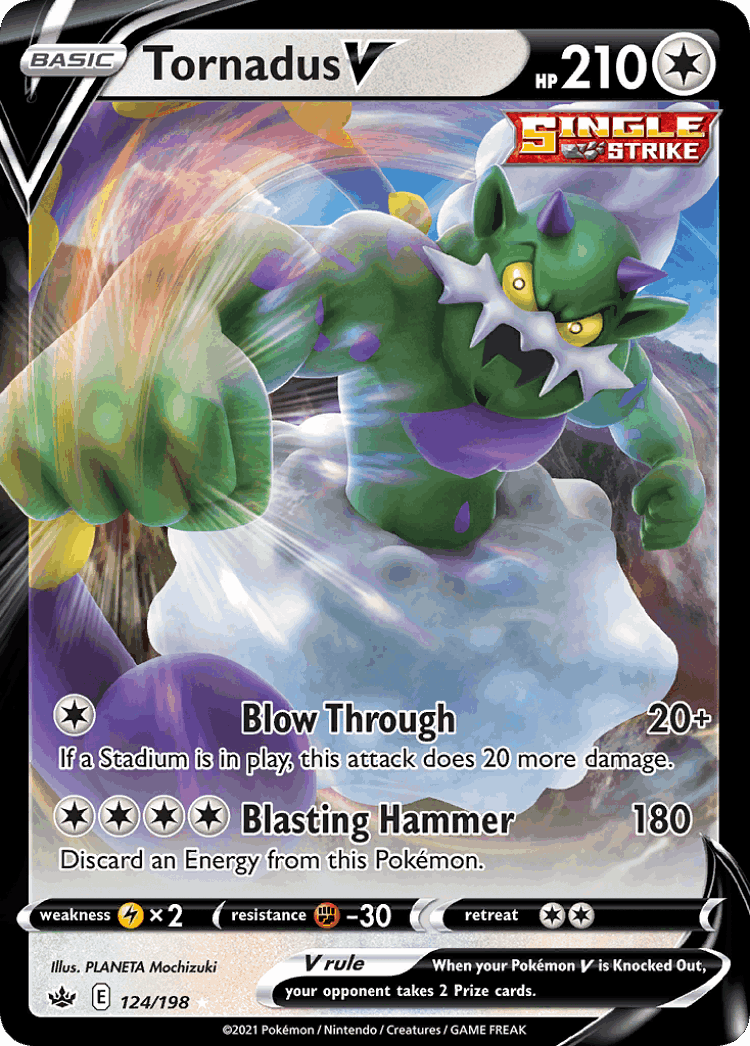Tornadus V #124 from Chilling Reign - Rare Holo V - Illustrated by PLANETA Mochizuki