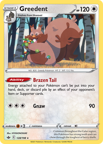 Greedent #128 from Chilling Reign - Rare Holo - Illustrated by HYOGONOSUKE