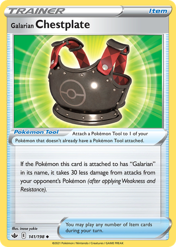 Galarian Chestplate #141 from Chilling Reign - Uncommon - Illustrated by inose yukie