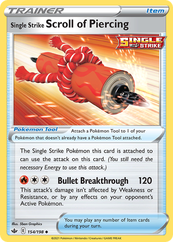 Single Strike Scroll of Piercing #154 from Chilling Reign - Uncommon - Illustrated by 5ban Graphics