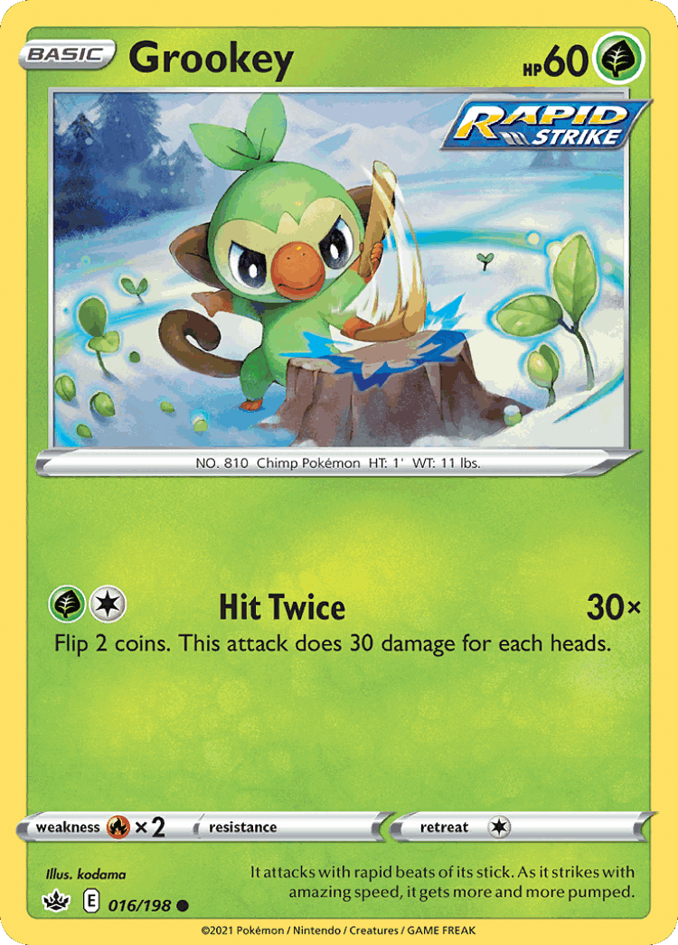 Grookey #16 from Chilling Reign - Common - Illustrated by kodama