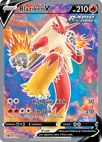 Blaziken V #161 from Chilling Reign - Rare Ultra - Illustrated by Ayaka Yoshida