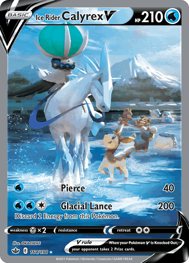 Ice Rider Calyrex V #164 from Chilling Reign - Rare Ultra - Illustrated by OKACHEKE