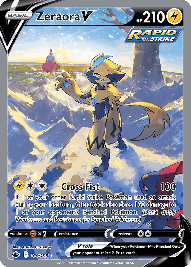 Zeraora V #166 from Chilling Reign - Rare Ultra - Illustrated by Atsushi Furusawa