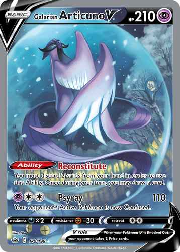Galarian Articuno V #170 from Chilling Reign - Rare Ultra - Illustrated by Uta