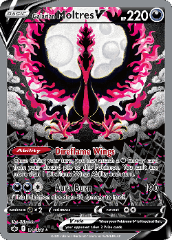 Galarian Moltres V Pokémon TCG card art