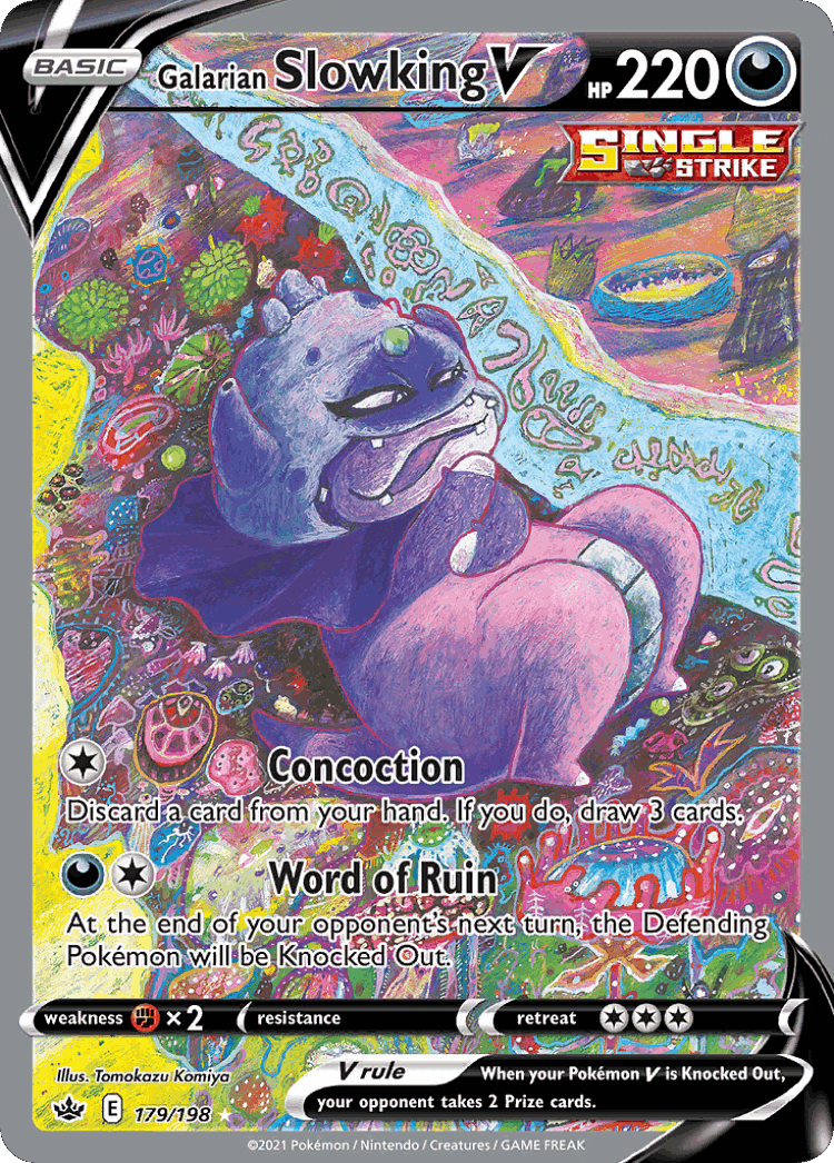 Galarian Slowking V #179 from Chilling Reign - Rare Ultra - Illustrated by Tomokazu Komiya