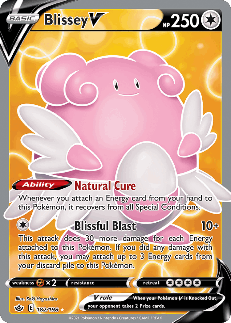 Blissey V #182 from Chilling Reign - Rare Ultra - Illustrated by Saki Hayashiro