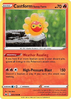 Castform Sunny Form Pokémon TCG card art
