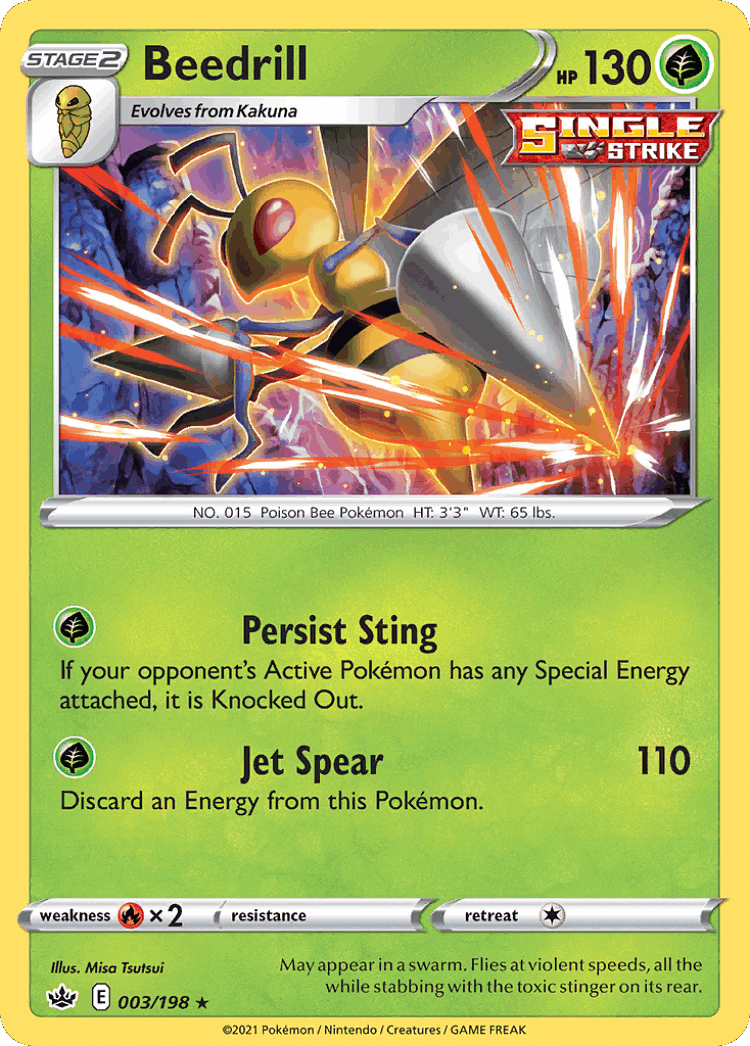 Beedrill #3 from Chilling Reign - Rare Holo - Illustrated by Misa Tsutsui