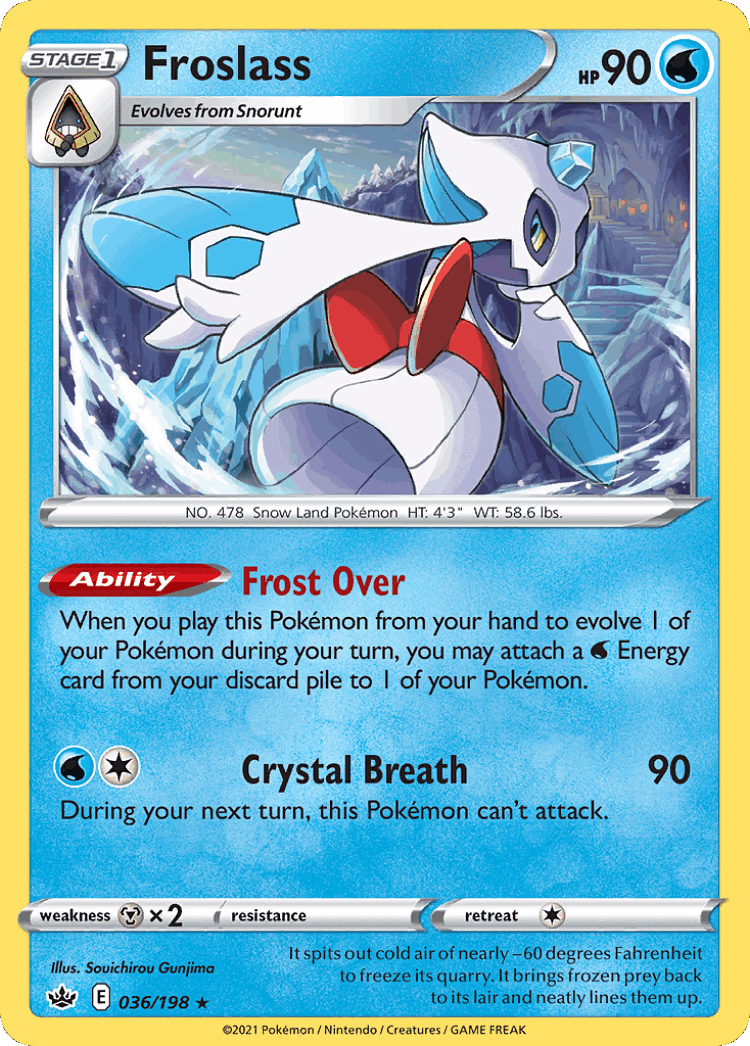 Froslass #36 from Chilling Reign - Rare Holo - Illustrated by Souichirou Gunjima