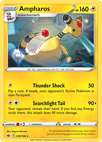 Ampharos #49 from Chilling Reign - Rare - Illustrated by Megumi Mizutani