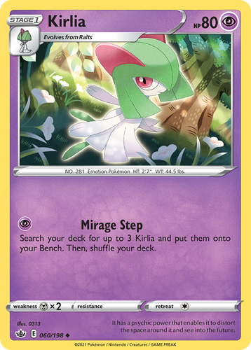 Kirlia #60 from Chilling Reign - Uncommon - Illustrated by 0313