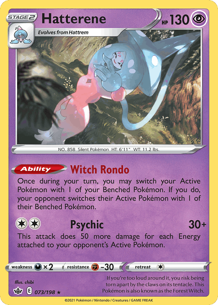 Hatterene #73 from Chilling Reign - Rare Holo - Illustrated by chibi