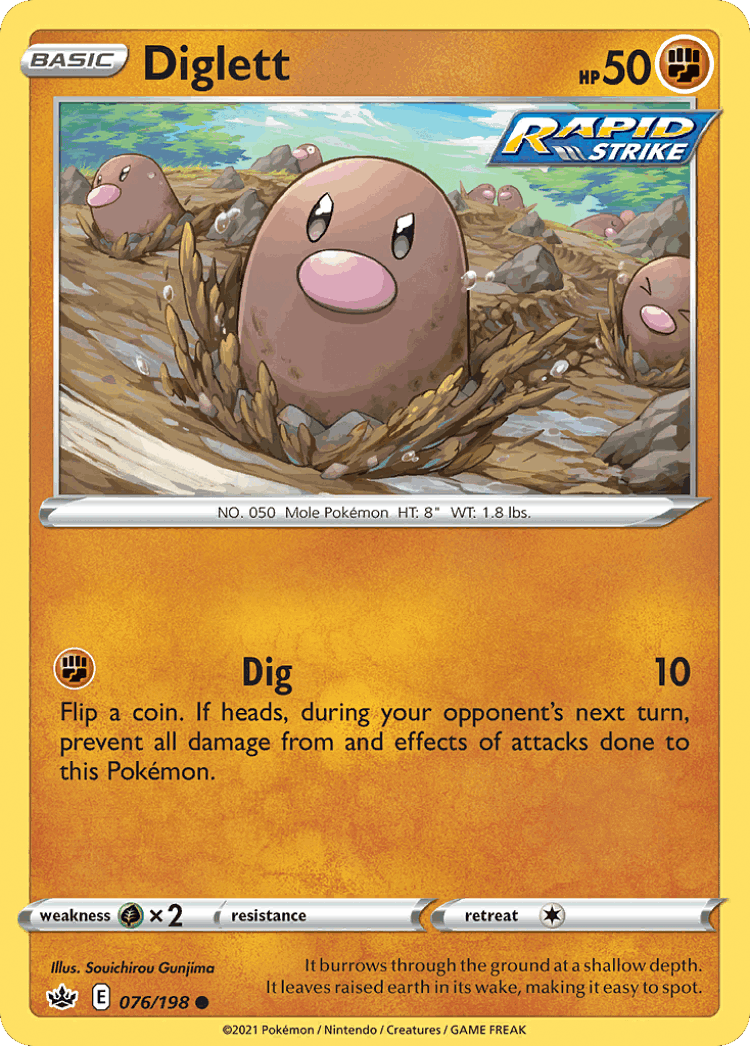 Diglett #76 from Chilling Reign - Common - Illustrated by Souichirou Gunjima