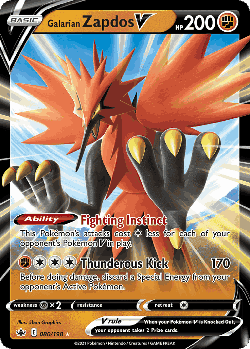 Galarian Zapdos V 80, Chilling Reign