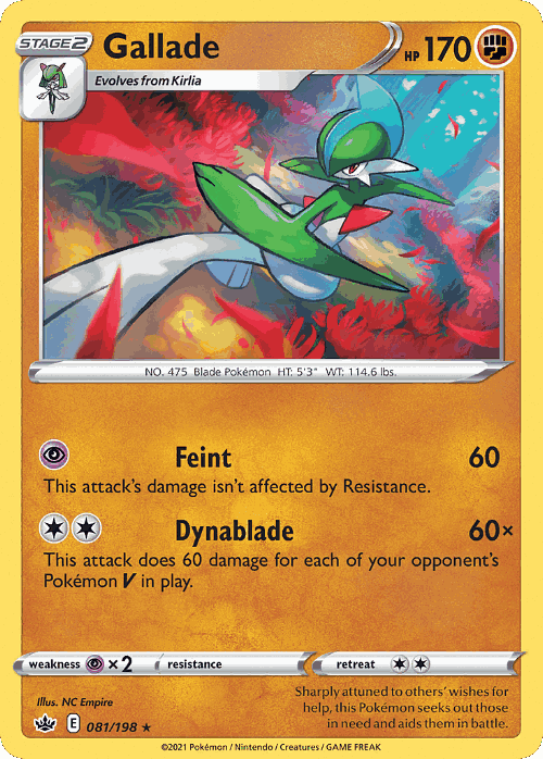 Gallade #81 from Chilling Reign - Rare - Illustrated by NC Empire
