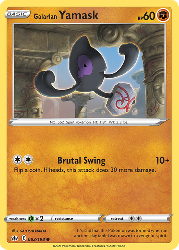 Galarian Yamask #82 from Chilling Reign - Common - Illustrated by SATOSHI NAKAI