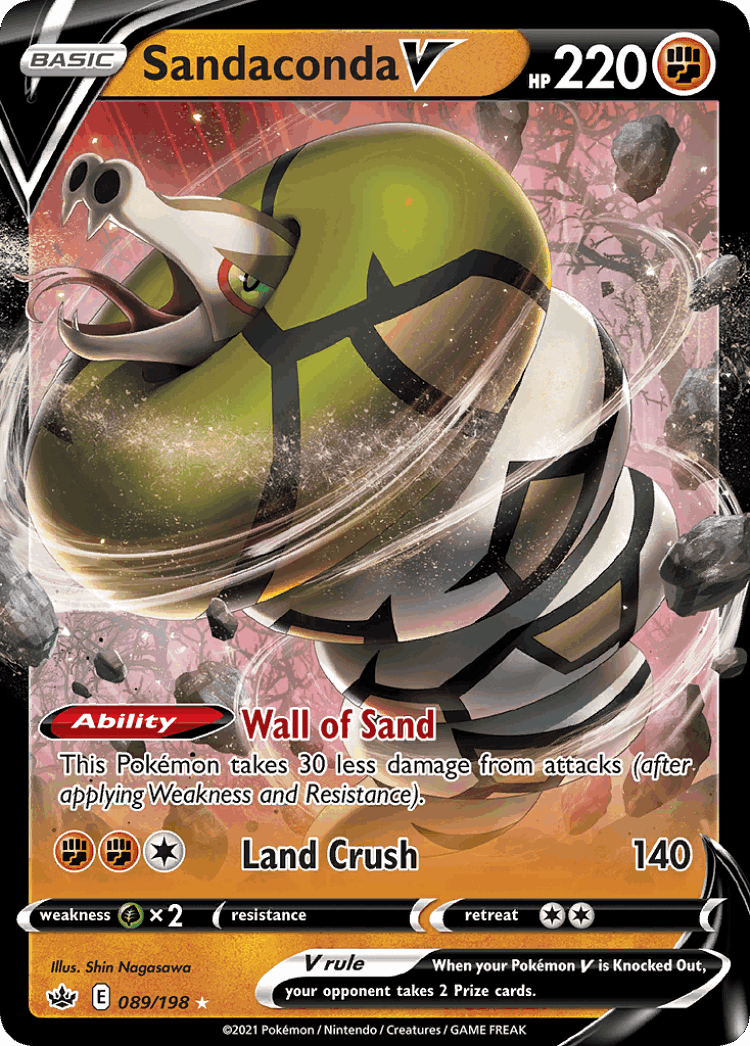 Sandaconda V #89 from Chilling Reign - Rare Holo V - Illustrated by Shin Nagasawa