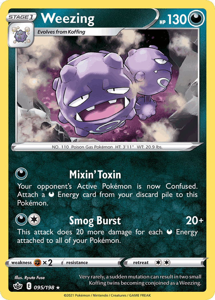 Weezing #95 from Chilling Reign - Rare - Illustrated by Ryuta Fuse