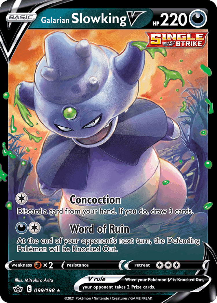 Galarian Slowking V #99 from Chilling Reign - Rare Holo V - Illustrated by Mitsuhiro Arita