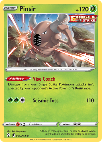 Pinsir Pokémon TCG card art