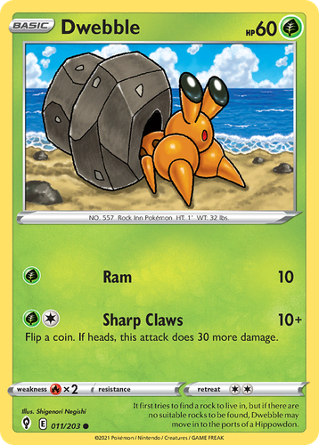 Dwebble Pokémon TCG card art