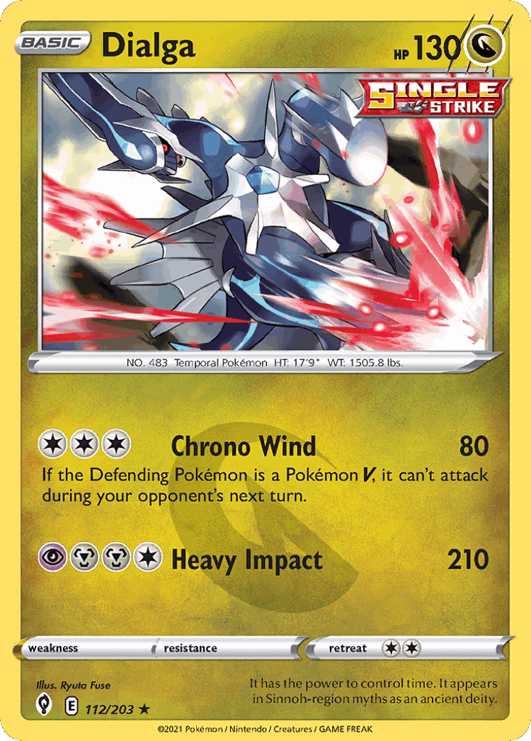 Dialga #112 from Evolving Skies - Rare Holo - Illustrated by Ryuta Fuse
