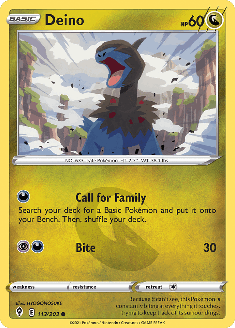 Deino #113 from Evolving Skies - Common - Illustrated by HYOGONOSUKE